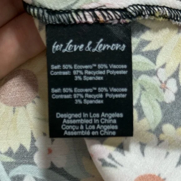 For Love & Lemons Daisy Floral Babydoll Mini Dress Puff Sleeve Cottagecore